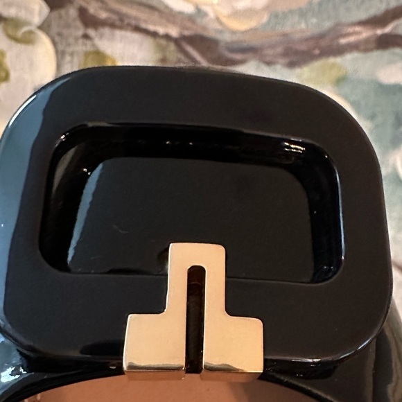 TORY BURCH T-Ring‎ Flat Black Patent Calf Flats size 7C - Picture 7 of 13